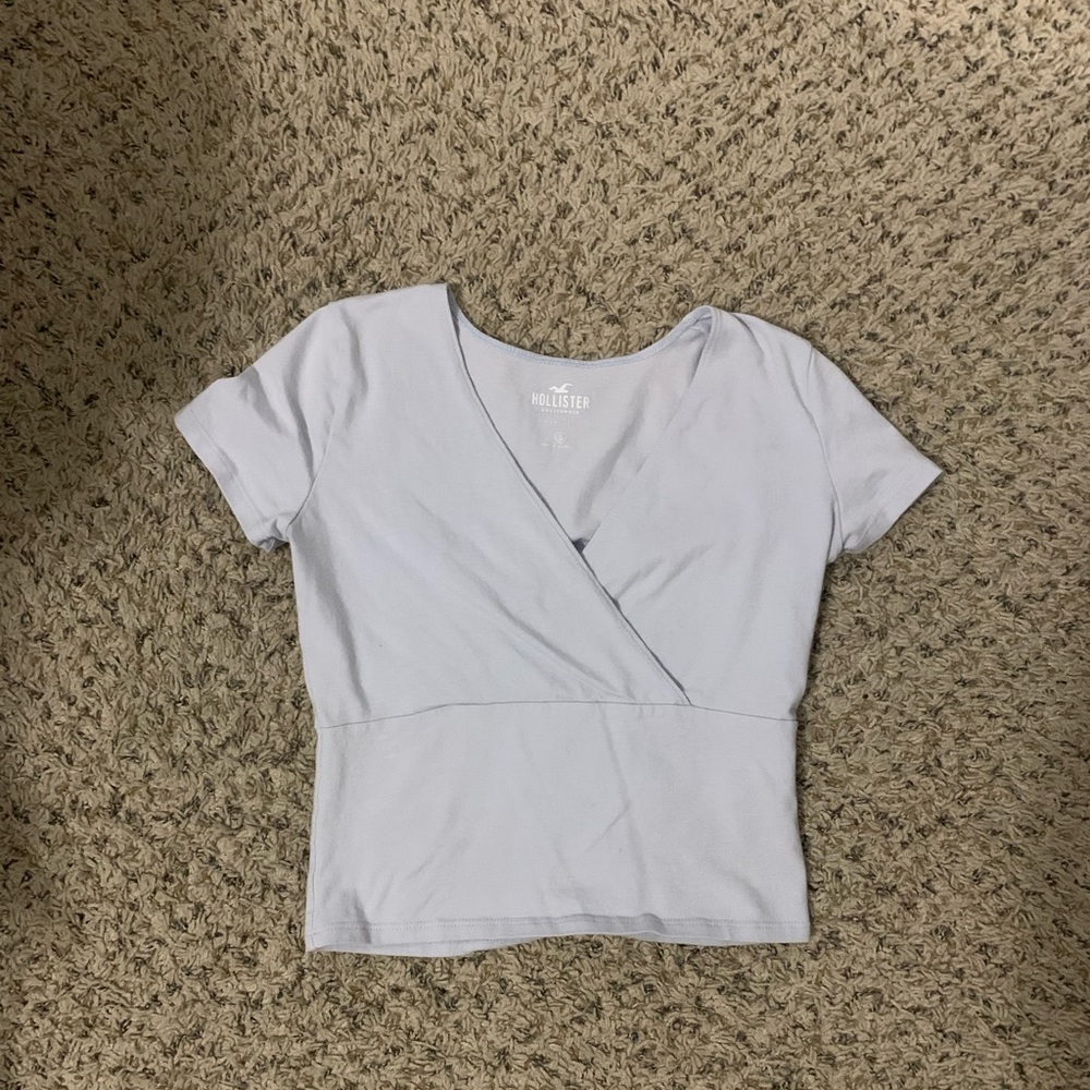 Light Blue V-neck Top